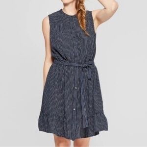 Universal Thread Sleeveless Striped Button-down Midi Dress Women’s Sz L